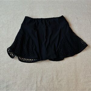Black mesh cut out tennis skirt